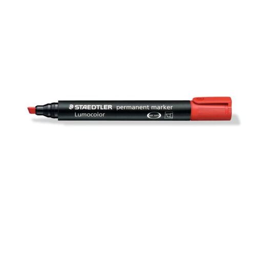 Staedtler Permanent Marker - Red, Chisel Tip Pack 10