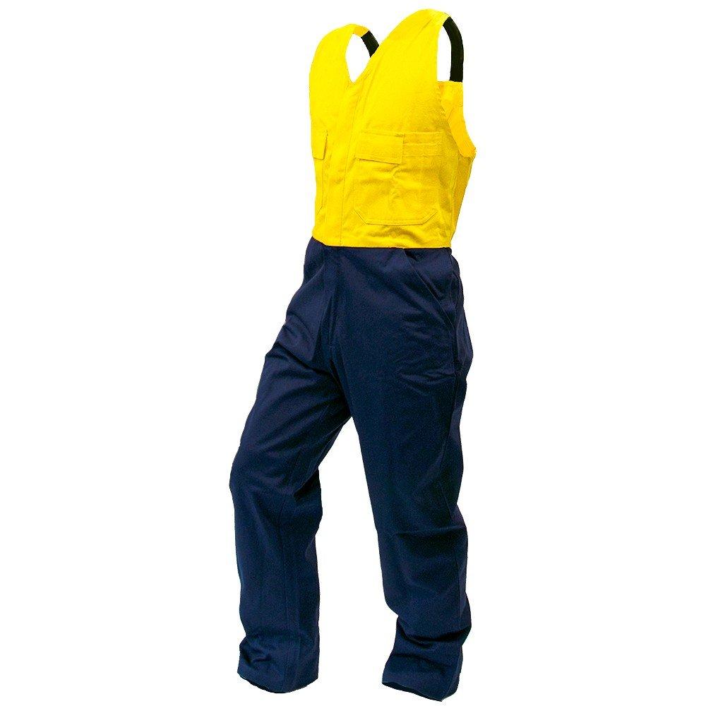 Overall Action Bib, 300Gsm Cotton, Yellow/Navy, Do-Size 10