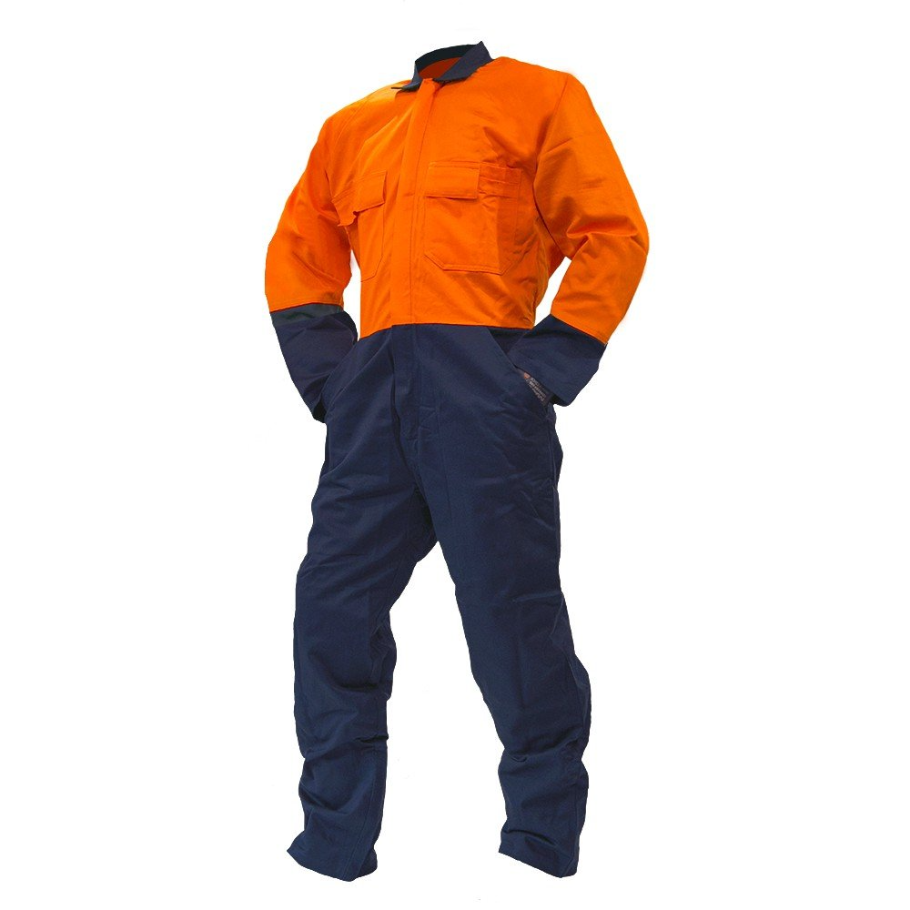 Overall Ls, 300Gsm Cotton, Orange/Navy Do-Size 10