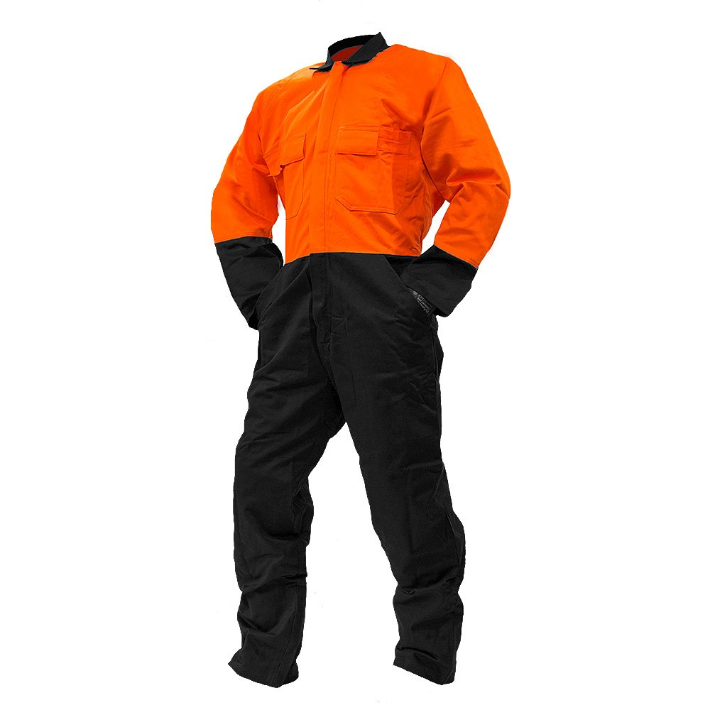 Overall Ls, 300Gsm Cotton, Orange/Black-Size 11