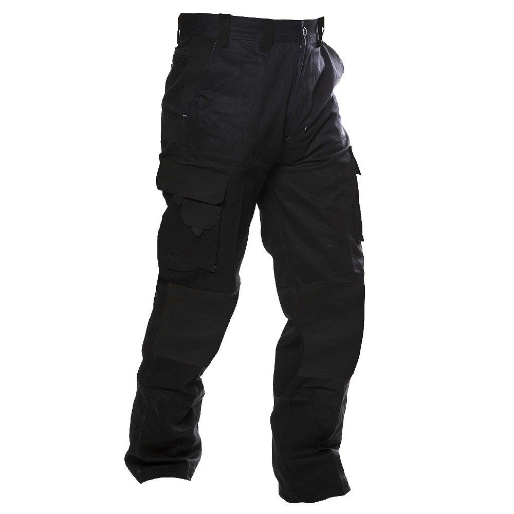 220Gsm Light Cargo Trousers, Ripstop, Black-Size 92