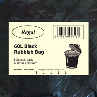 60L Black Bin Liner - Premier Hygiene 