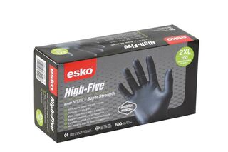 Nitrile Gloves Black PowderFree SMALL - High Five - Esko