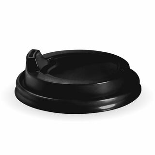 Hot Cup Lid Sipper Large 90mm (To Fit 12,16,20oz) Black - BioPak