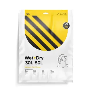 Filta Wet & Dry 50lt Microfibre Vacuum Cleaner Bags 5 Pack - Filta