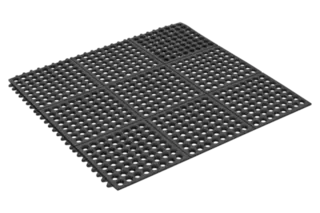 Interlink Mat with Holes - 915 x 915mm Black  - AMS