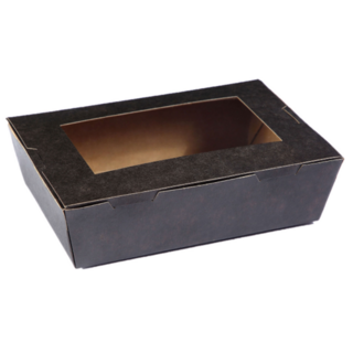Small Window Lunch Box (700ml) Black 150 x 100 x 45   - Detpak