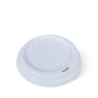 8oz (80mm) Smooth Hot Cup Lid White Fits: 80mm cup   - Detpak