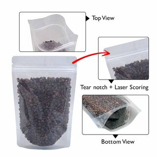 Stand Up Pouch Clear/Clear 70g w Zip no Valve 110w x 170h x (35 + 35)g