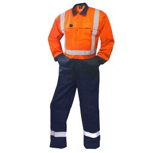 Fr Overall, 240 Gsm.88/12 11 Cal, Orange/Navy D/N-Size 10