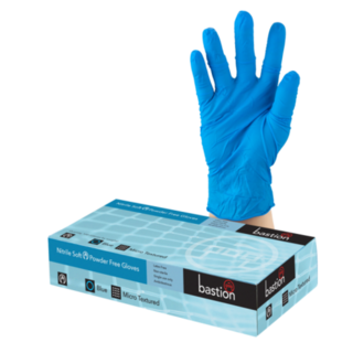 Bastion Nitrile Soft Blue P/F Gloves XSmall - UniPak