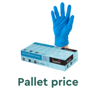 Bastion Nitrile Soft Blue P/F Gloves Small - UniPak - Pallet 60 cartons