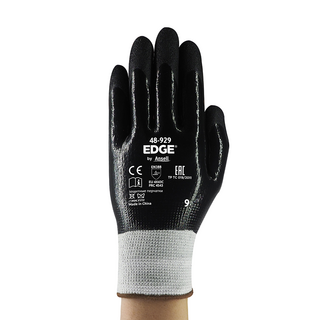 Ansell Edge 48-929 Nitrile-Coated Cut Resistant Gloves – Durable Coating and Grip for Oily Environments - M