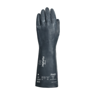 Ansell AlphaTec 53-002 Neoprene Chemical Gauntlet Gloves – Extensive Chemical Protection - S