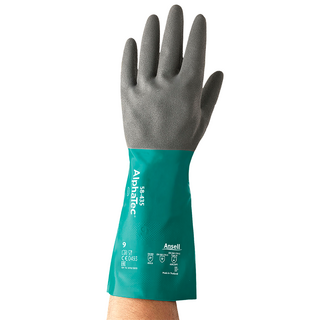 Ansell AlphaTec 58-435 Nitrile-Coated Chemical Gloves – Heavy-Duty, Strong Wet and Oily Grip - XL