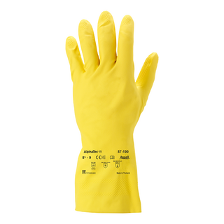 Ansell AlphaTec 87-190 Latex Chemical Gloves – Extra Thin for Excellent Sensitivity - L