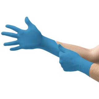 Ansell TouchNTuff 92-670 Powder-Free Nitrile Disposable Gloves for Food Processing and Heavy-duty Jobs - M