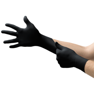 Ansell MicroFlex 93-852 Black Nitrile Fully Textured Disposable Gloves - XL