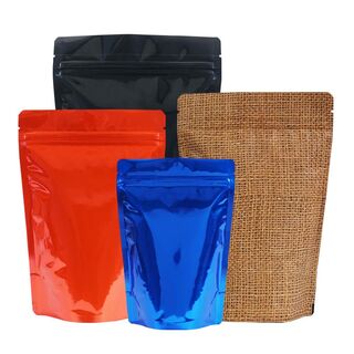 Stand Up Pouch 250g Shiny Blue w Zip no Valve 160w x 230h x (45 + 45)g